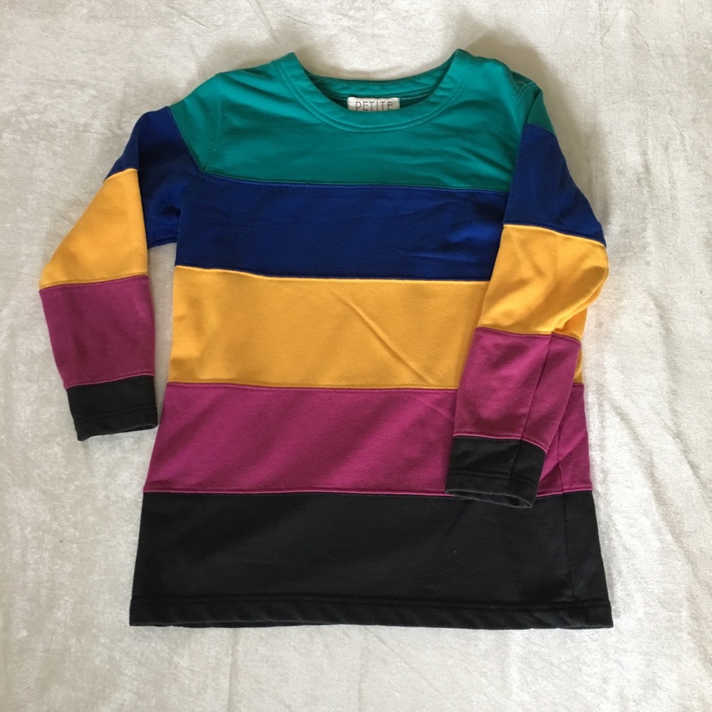 Wide Striped Sweatshirt Sz P